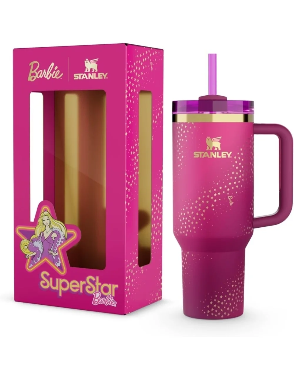 Stanley Pink Travel Mug with Gold Accents - Barbie Edition - Picture 2 of 5